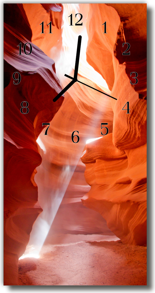 Tulup Glasuhr Wanduhr Küchenuhr Echt-Glas 30x60 Bergschlucht Orange zsv-30x60-nn-40779934