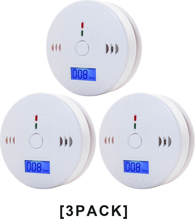 Akokie 3X CO-Kohlenmonoxidmelder, CO-Melder, Brandmelder, Gasmelder, 10 x 10 x 4 cm