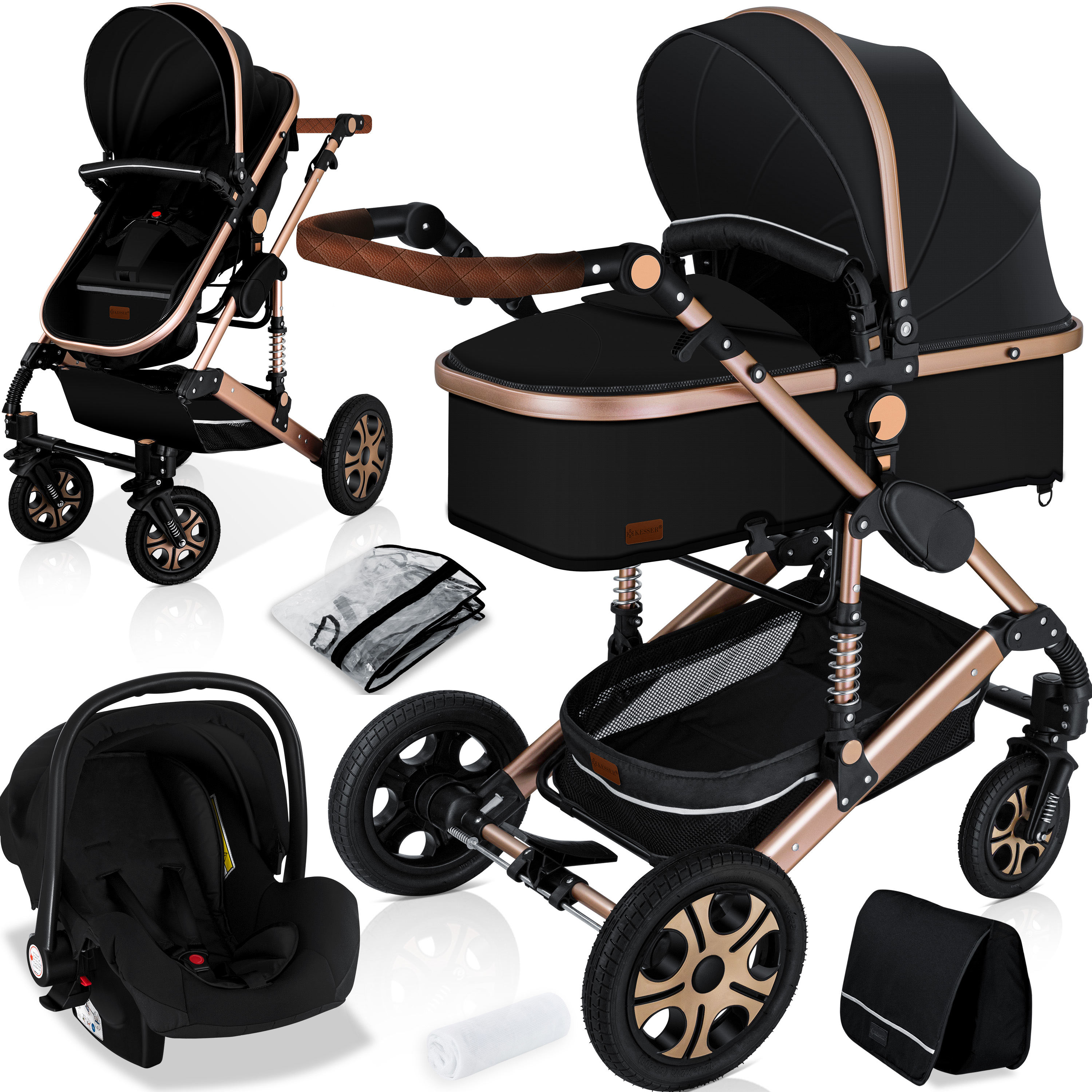 Baby XL Premium Universal-Insektenschutz für Kinderwagen und Babywiegen 