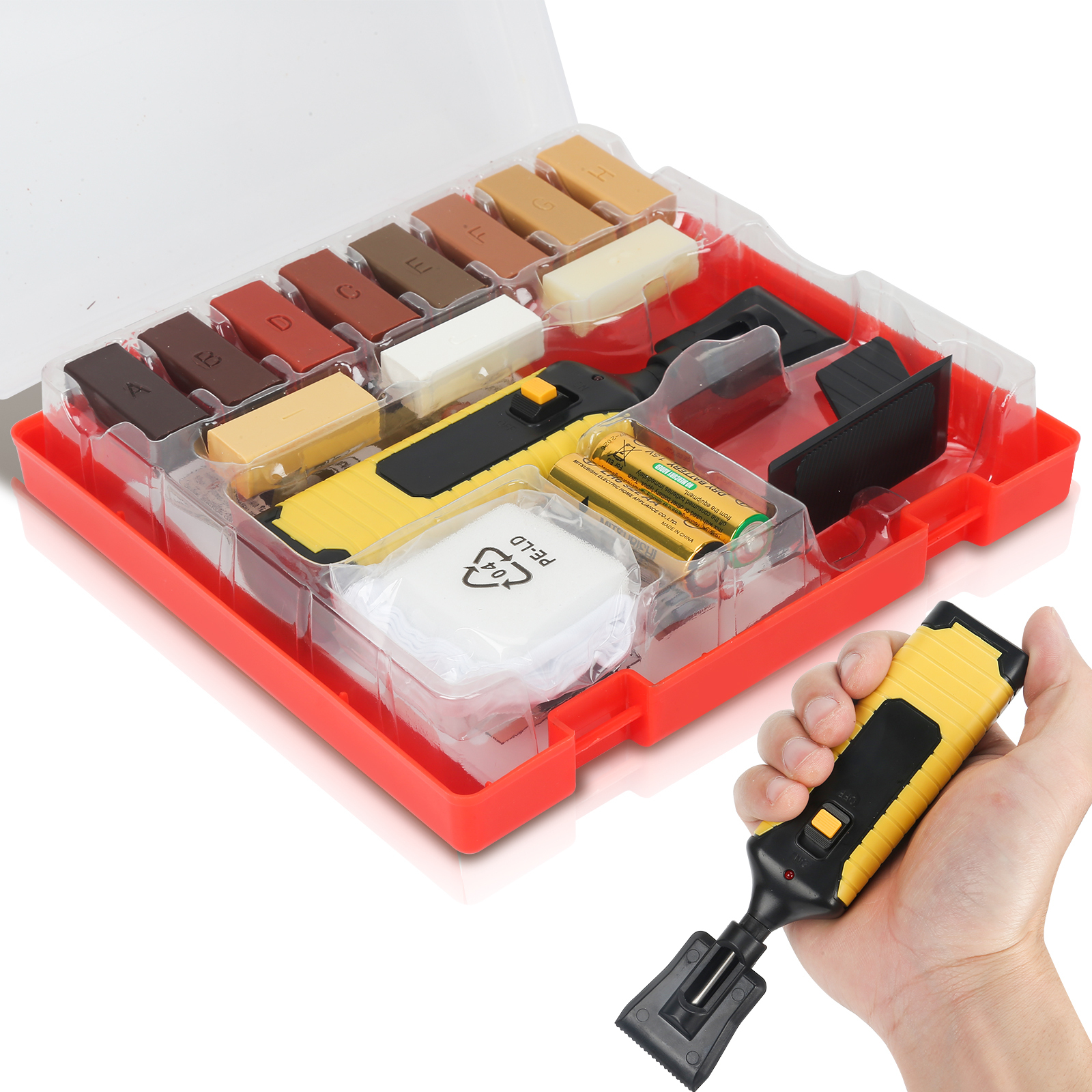 SWANEW Holz Reparatur Set Laminat Parkett 17-teilig Wachs Reparaturset für Holz Oberflächen Holzoberflächen RL-HG6245-1-UA