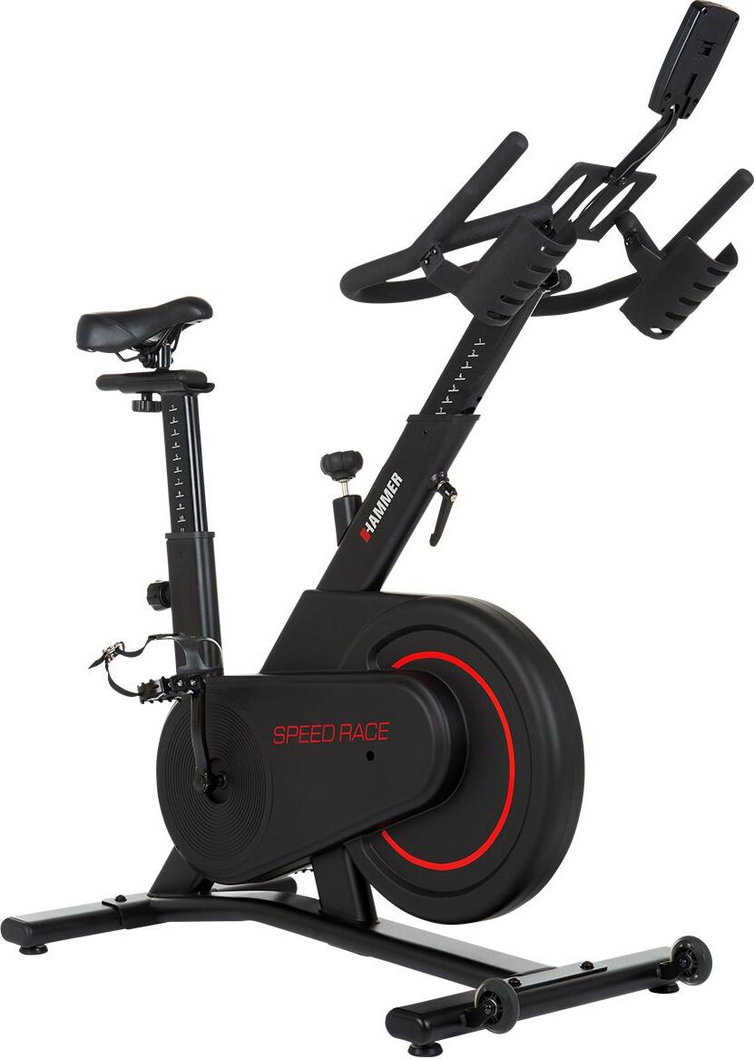 HAMMER RACER, Stacionárny bicykel, Magnetické, 130 kg, Čierna, Tlačidlá, Otočné, Hrudný pás