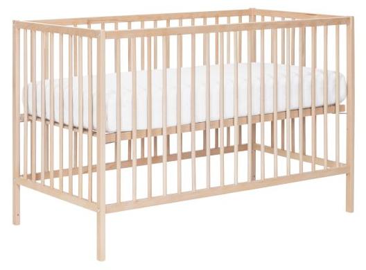 EURO BABY Europe Baby Solid Beech Babybett - 60 x 120 cm - Natur | Babybetten 647647