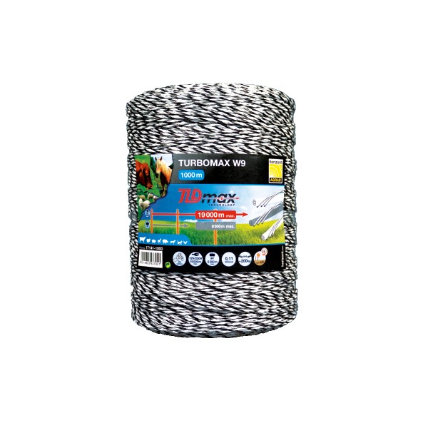 horizont TURBOMAX Litze, 200-1000m, 9 Leiter | Weidezaunlitze, Leitermaterial Spulenlänge: 1000 m 17141-1000