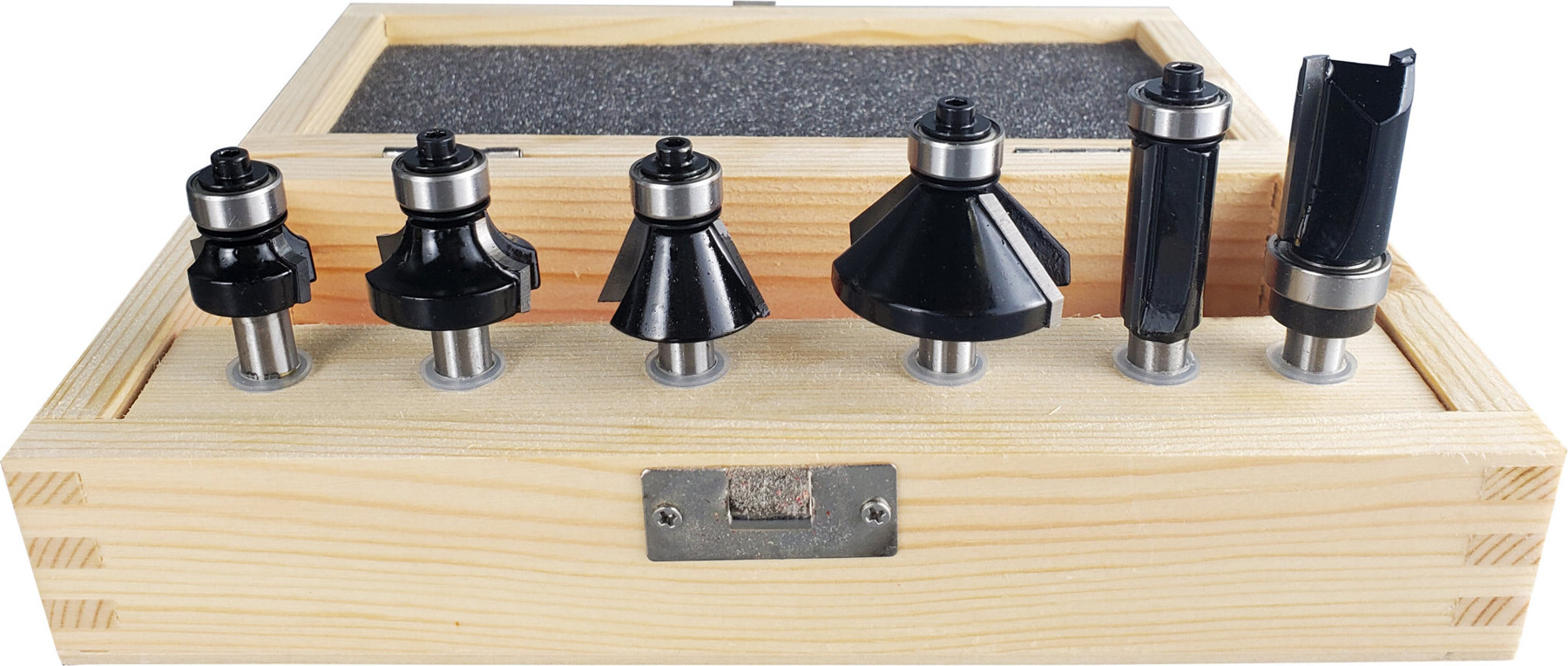 STIER Rand- und Kantenfräser Set, 6-teilig, 8 mm Schaft, Oberfräsen Fräser Set, Fräser für Oberfräse 905133