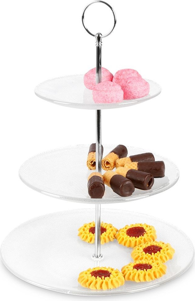 ASelected – Tasselli Per Torte A Più Livelli, Set Da 3 Piatti Separatori (9/12/16 Cm) E 1 Asta Da 24 Cm, Per Torte A Strati