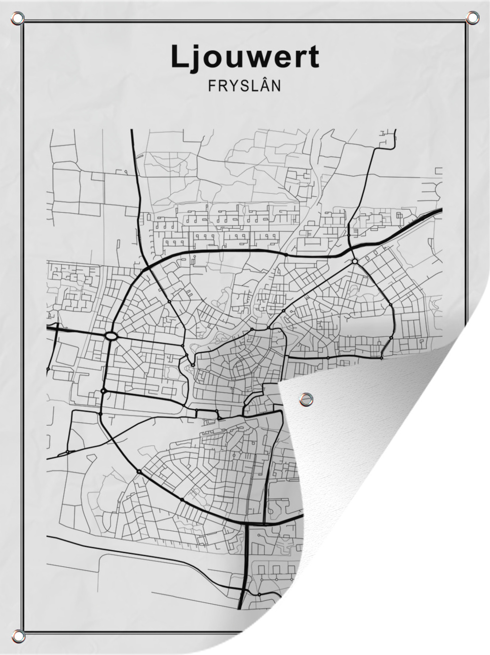 MuchoWow® 30x40 cm Outdoor-Poster Gartendeko Sichtschutz Garten Poster für den Garten Stadtplan - Ljouwert - Fryslân 133|1353615