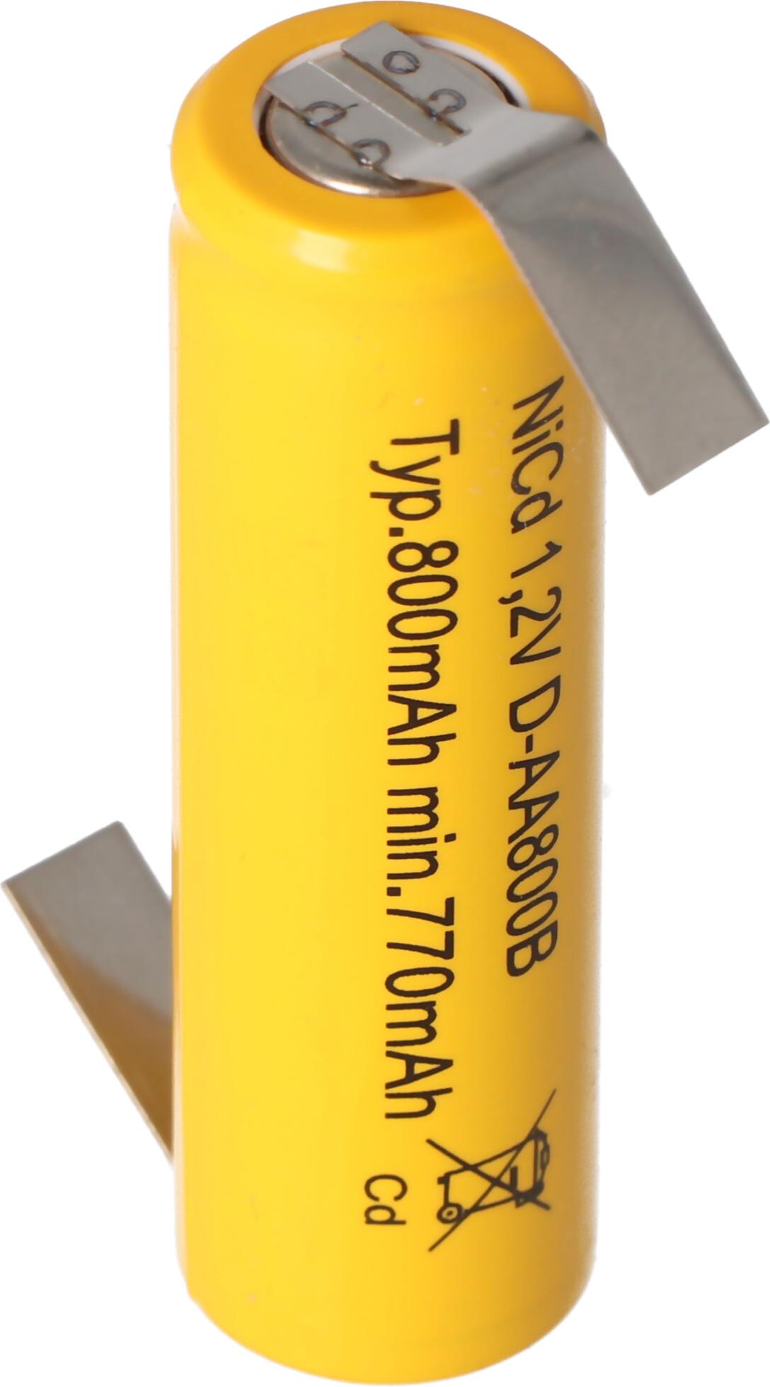 AccuCell Flat Top NiCd Mignon Akku 1,2V 600mAh AA Lötfahne Z-Form, für Notstrombeleuchtung etc. AC600LFZ