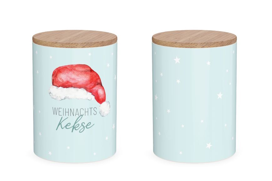 la-vida Vorratsdose - Füllmenge: 1L - Ø11,1 x H15,6 cm - "Weihnachtskekse
