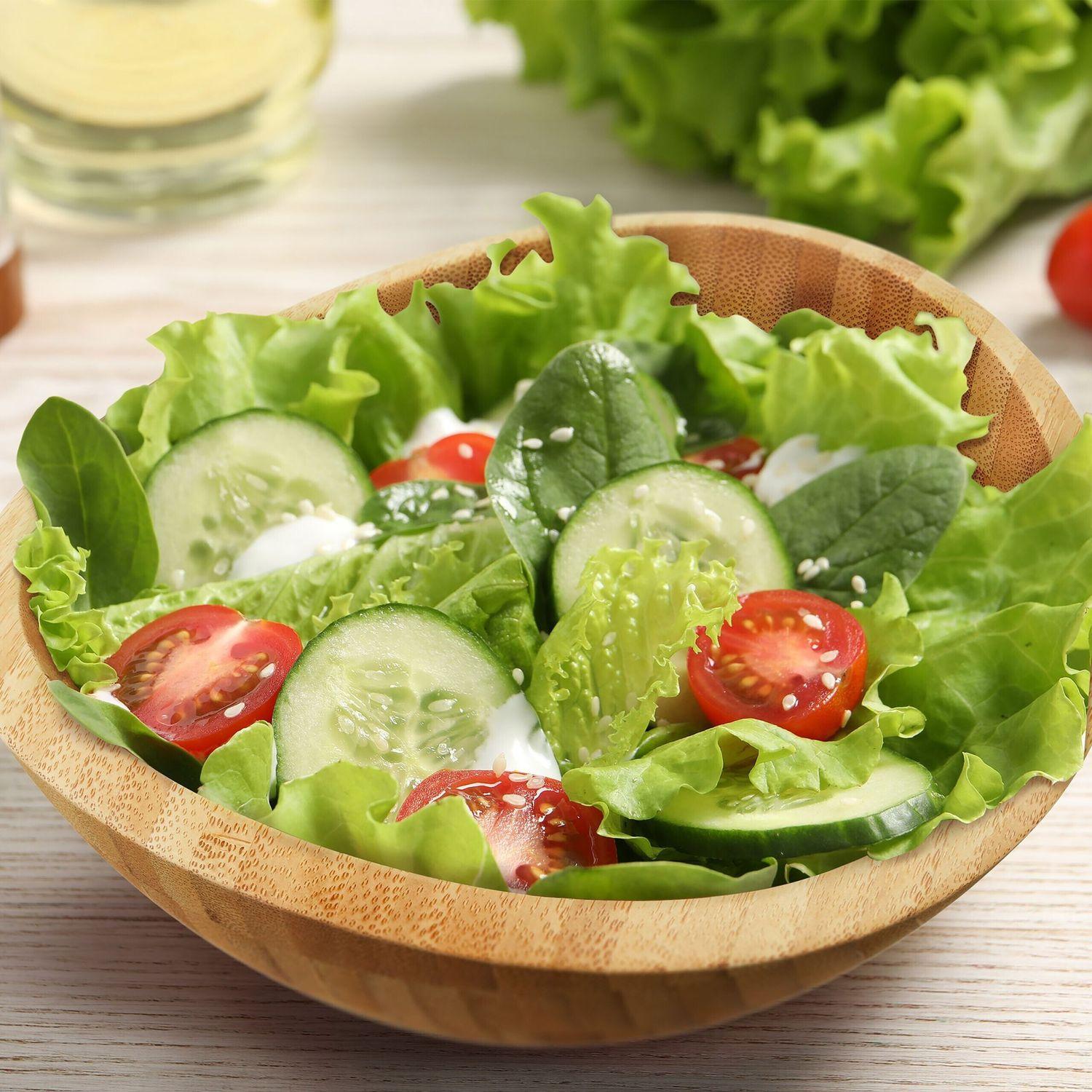 Northix Ovale Salatschüssel aus Bambus - Natürlich, leicht zu reinigen