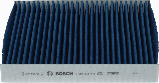 Bosch Innenraumfilter Aktivkohle mit antibakterieller Wirkung Partikelabscheiderate >98% für 2 5µm (Feinstaub) mit antiallergischer Wirkung mit antiviraler Wirkung mit fungizider Wirkung 0 986 628 619