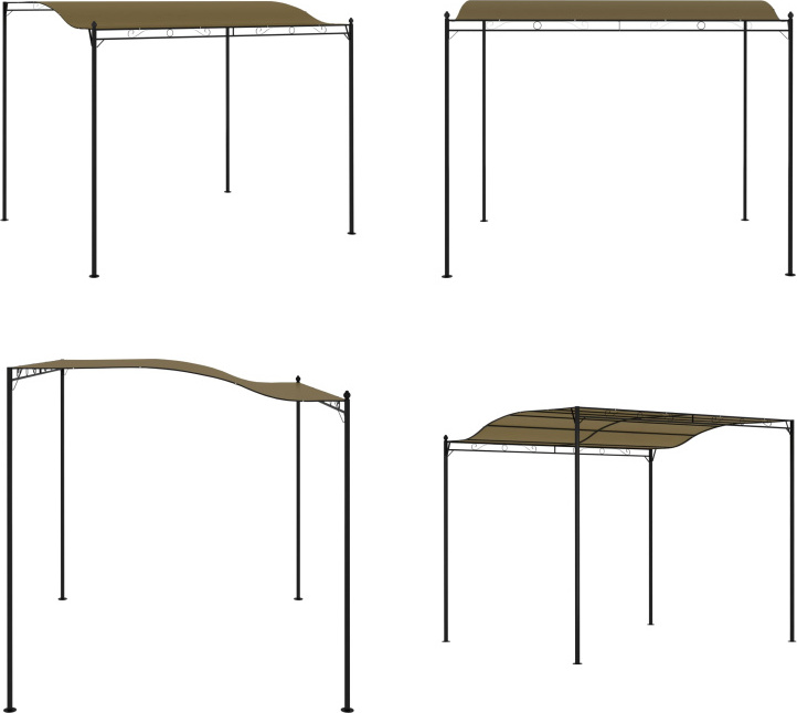vidaXL Pavillon 3x2,4 m Taupe 180 g/m² - Pavillon - Pavillons - Gartenpavillon - Gartenpavillons