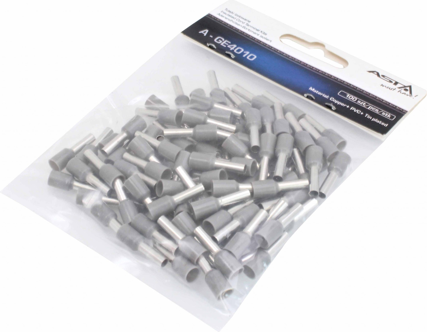 ASTA | Zwillingaderendhülsen, 4,0mm, 100 Stück, Zwillings Aderendhülse A-GE4010