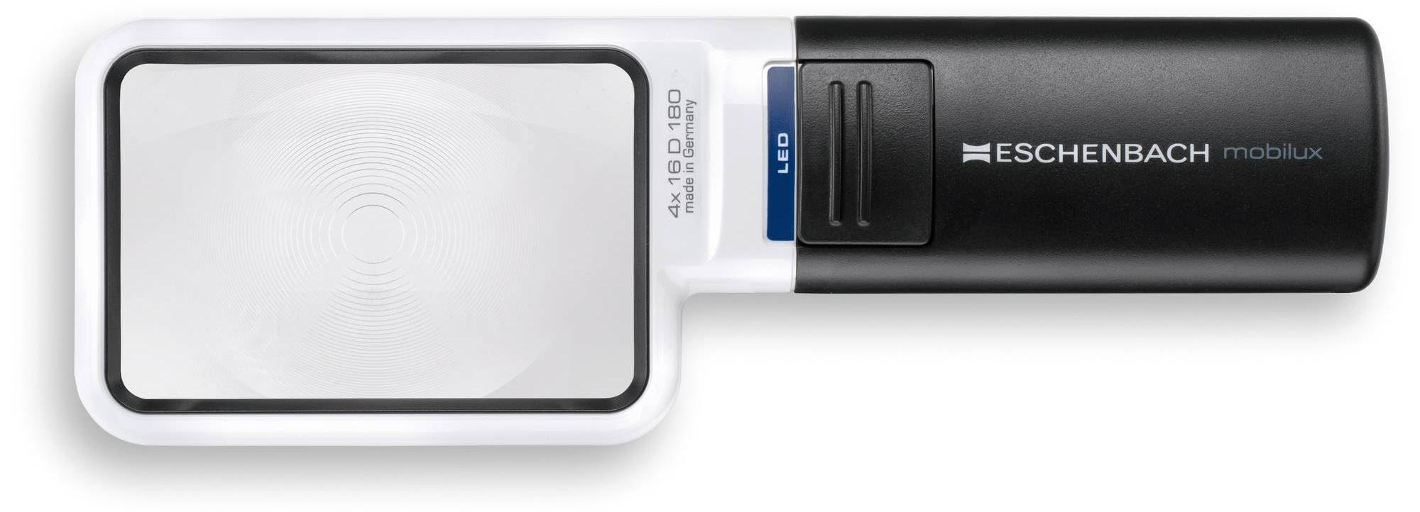 Eschenbach Optik mobilux LED Lupe mit 4X-Vergrößerung und 75x50 mm Linse – 4,0 x Vergrößerung, Größe 75 x 50 mm