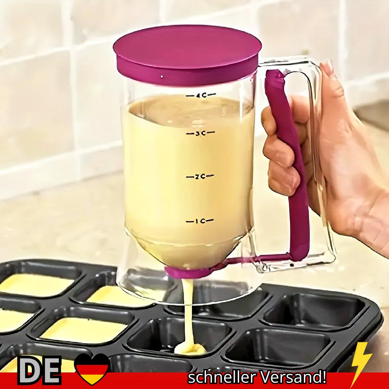 BlueBlack Teigspender 900ml Handportionierer Dosierhilfe Trichter