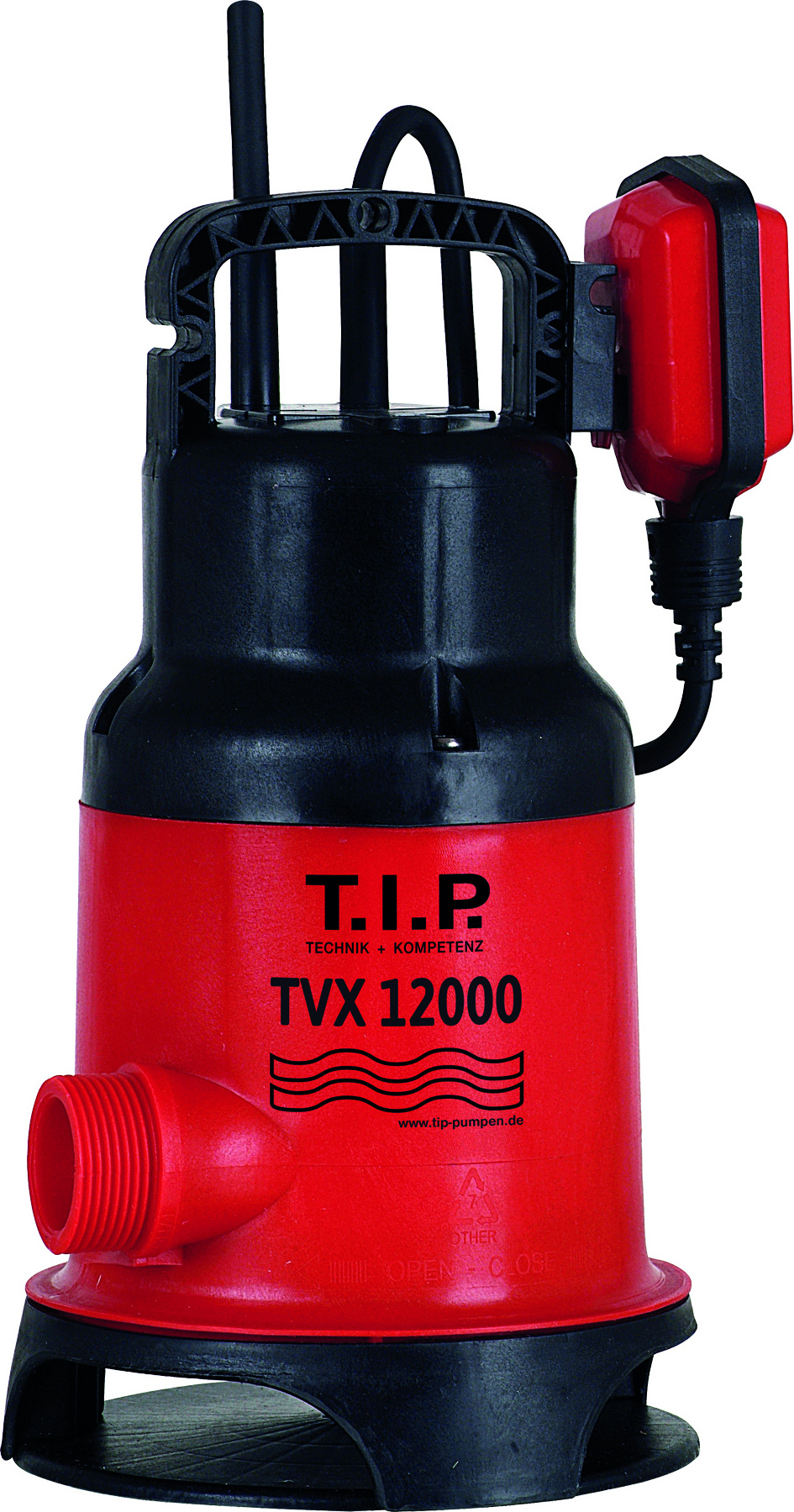 Ponorné čerpadlo na odpadovú vodu T.I.P. TVX 12000, max. prietok 10 800 l/h, výkon: 480 W, sacia hladina: 30 mm