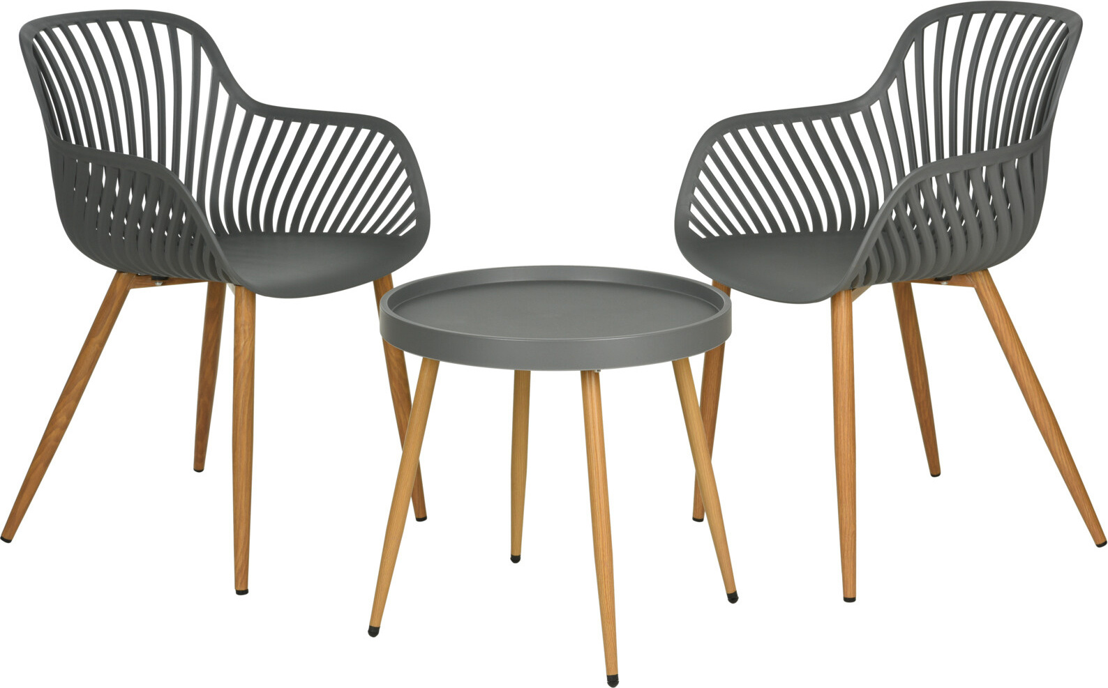 AMBIANCE Zestaw Mebli Balkonowych Stó I 2 Krzesa Szary