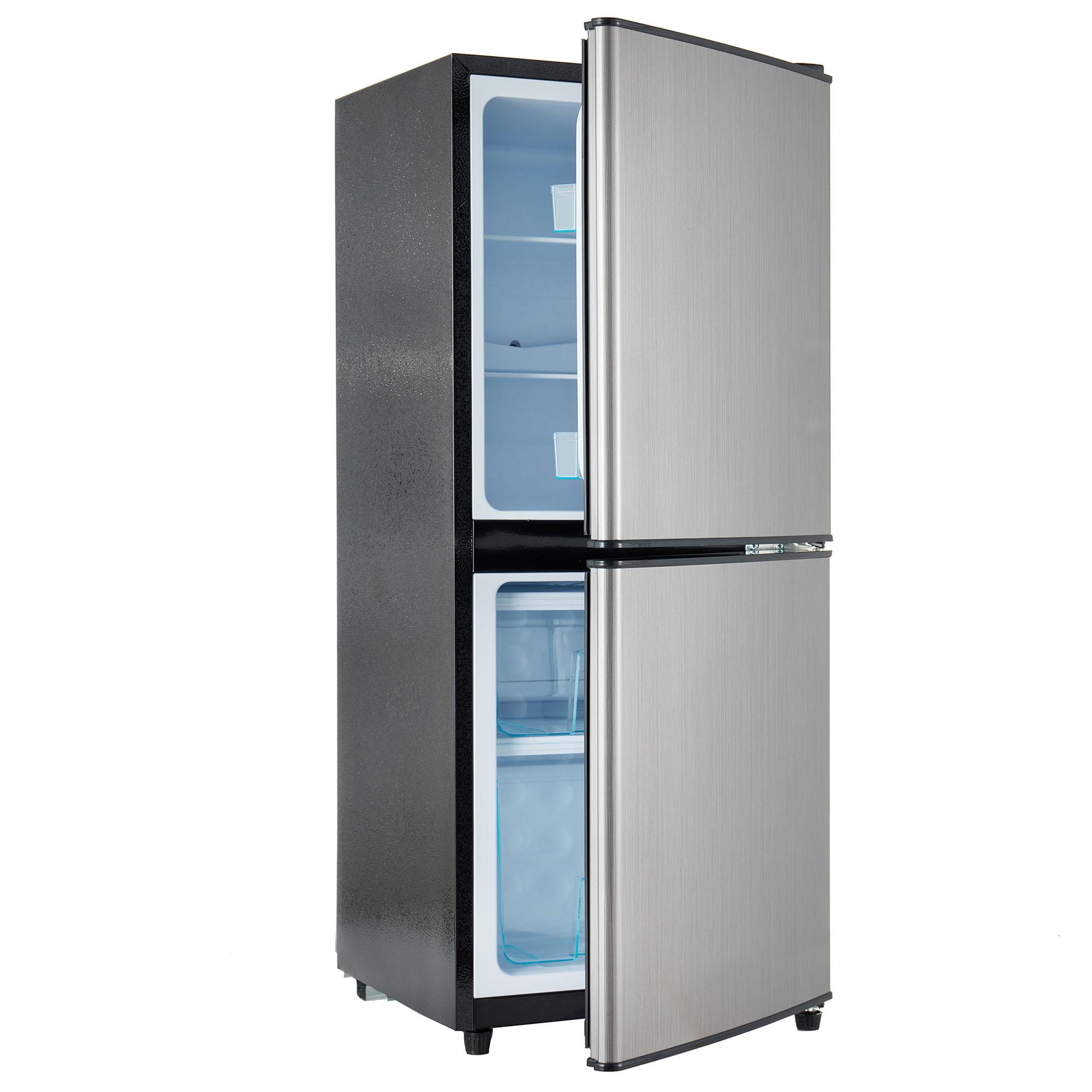 FORSMANO Mini Kühlschrank 106L, Gefrierfach 46L, Kühlschrank mit Gefrierfach, Energiesparend, 7 Stufen, LED, Höhenverstellbare Füße, Kompressor