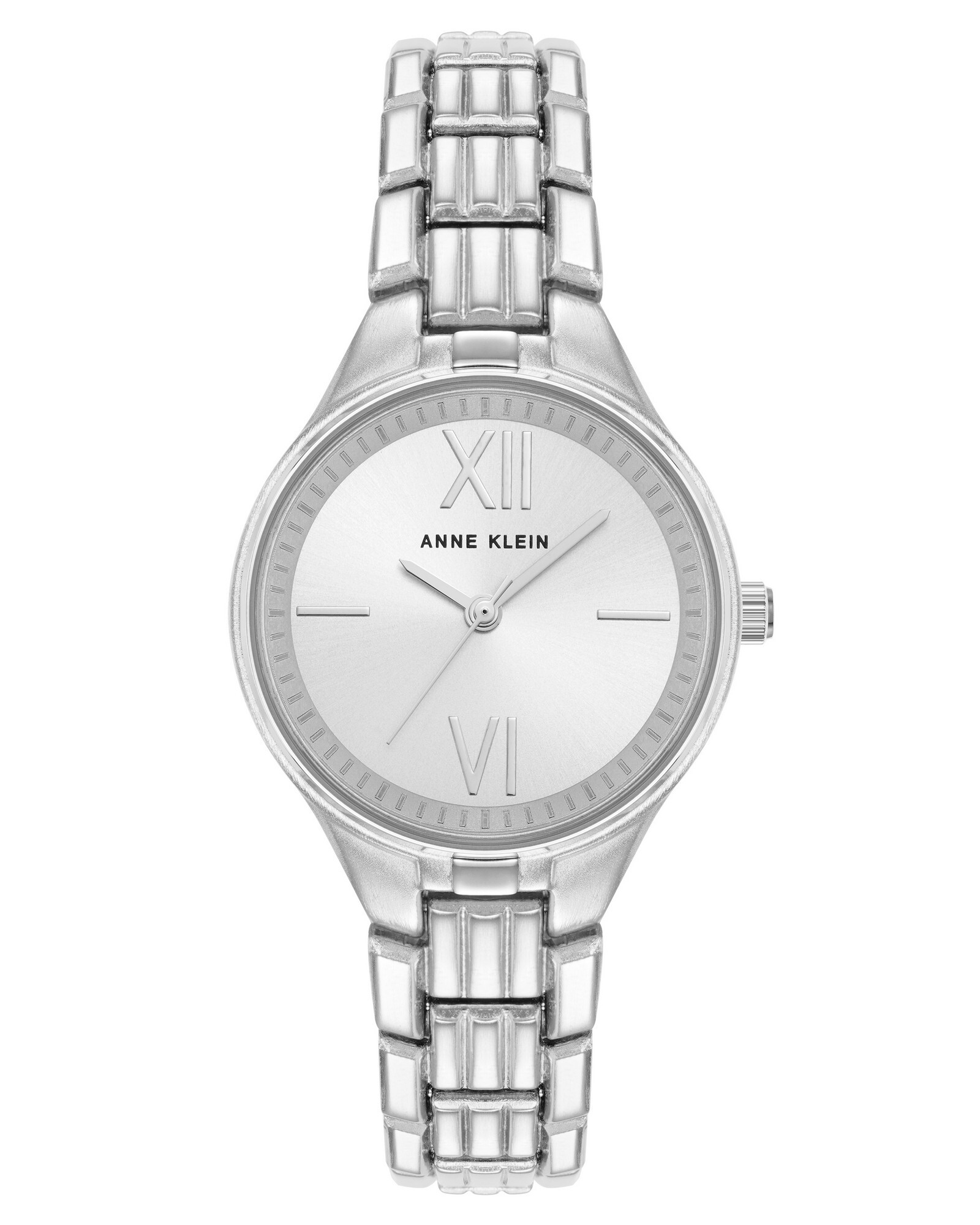 Anne Klein dámske okrúhle strieborné hodinky AK/4061SVSV