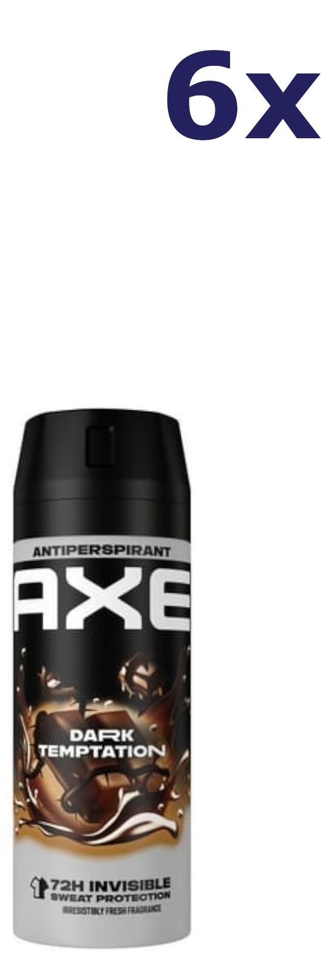 6x Axe Dark Temptation Antitranspirant-Spray 150 ml