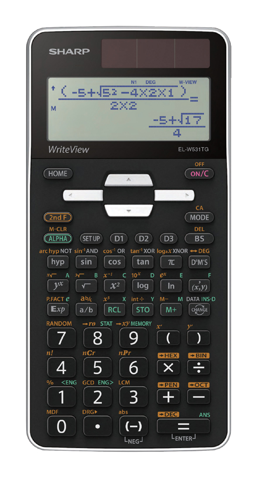 Taschenrechner Sharp EL-W531 TG WH Solar Tischrechner Schulrechner Schule Mathe 