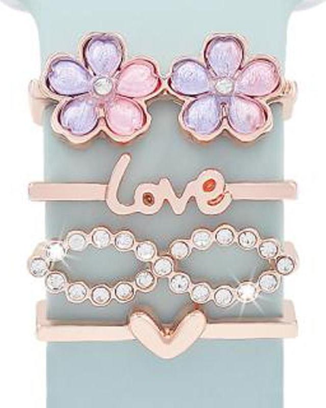 Smartwatch dekoratívne krúžky kvetina ružové zlato sada 4 22mm príslušenstvo