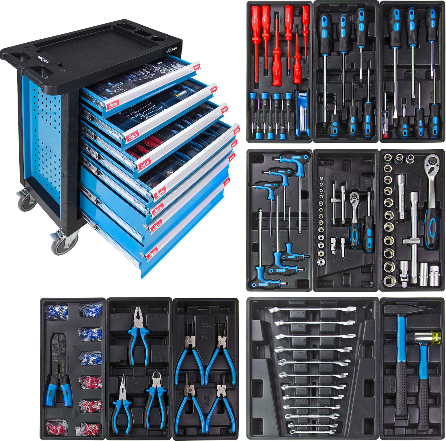 Werkstattwagen 'Carlos' mit Werkzeug 262 tlg