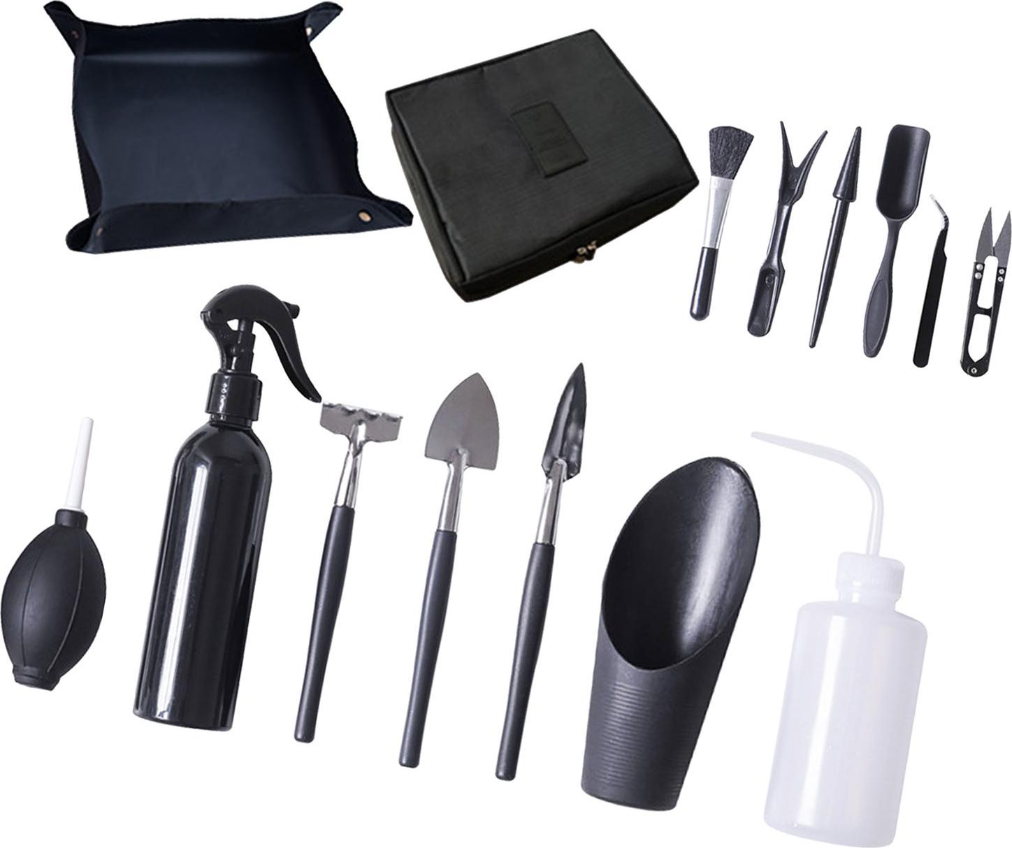 Cocosity 15PCS Garden Planting Tool Set Bonsai Sukkulenten Umpflanzen Mini Pflanzung Hand Tools für Indoor-Miniatur-Feengarten Pflanze Pflege