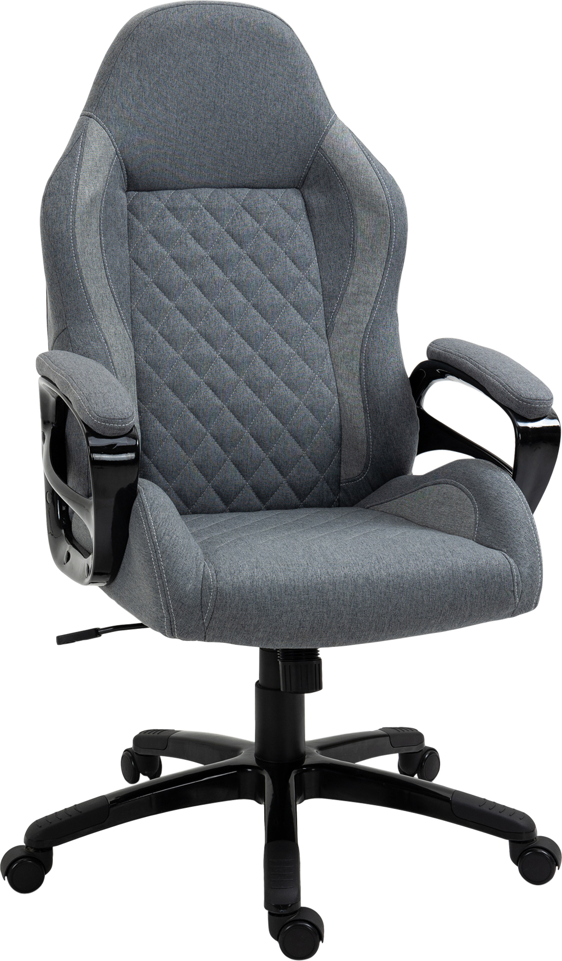 Masážne kancelárske kreslo Vinsetto, manažérske kreslo s masážnou funkciou, výškovo nastaviteľné herné kreslo, ergonomické otočné kreslo, masážne kreslo, sivé, 64 x 68,5 x 113-121 cm