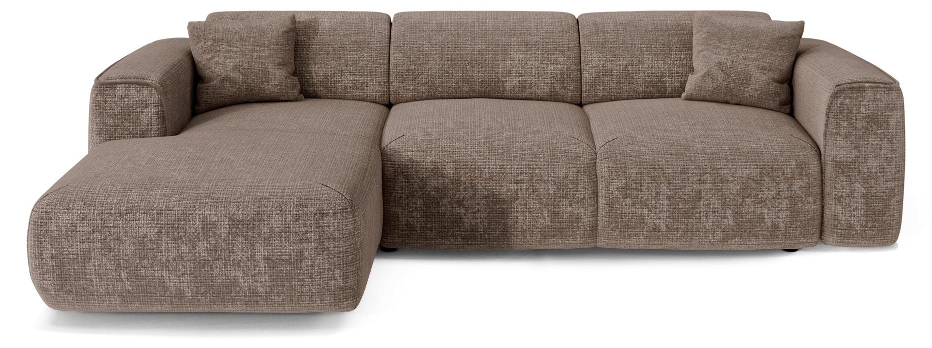 Sia Home Eck-Schlafsofa (links) YUMA Geprägter Samt Taupe 283cm