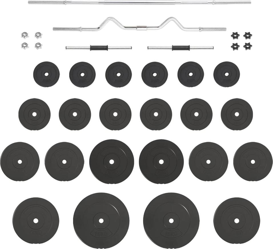 vidaXL Langhantel und Kurzhantel mit Gewichten 120 kg 3145032