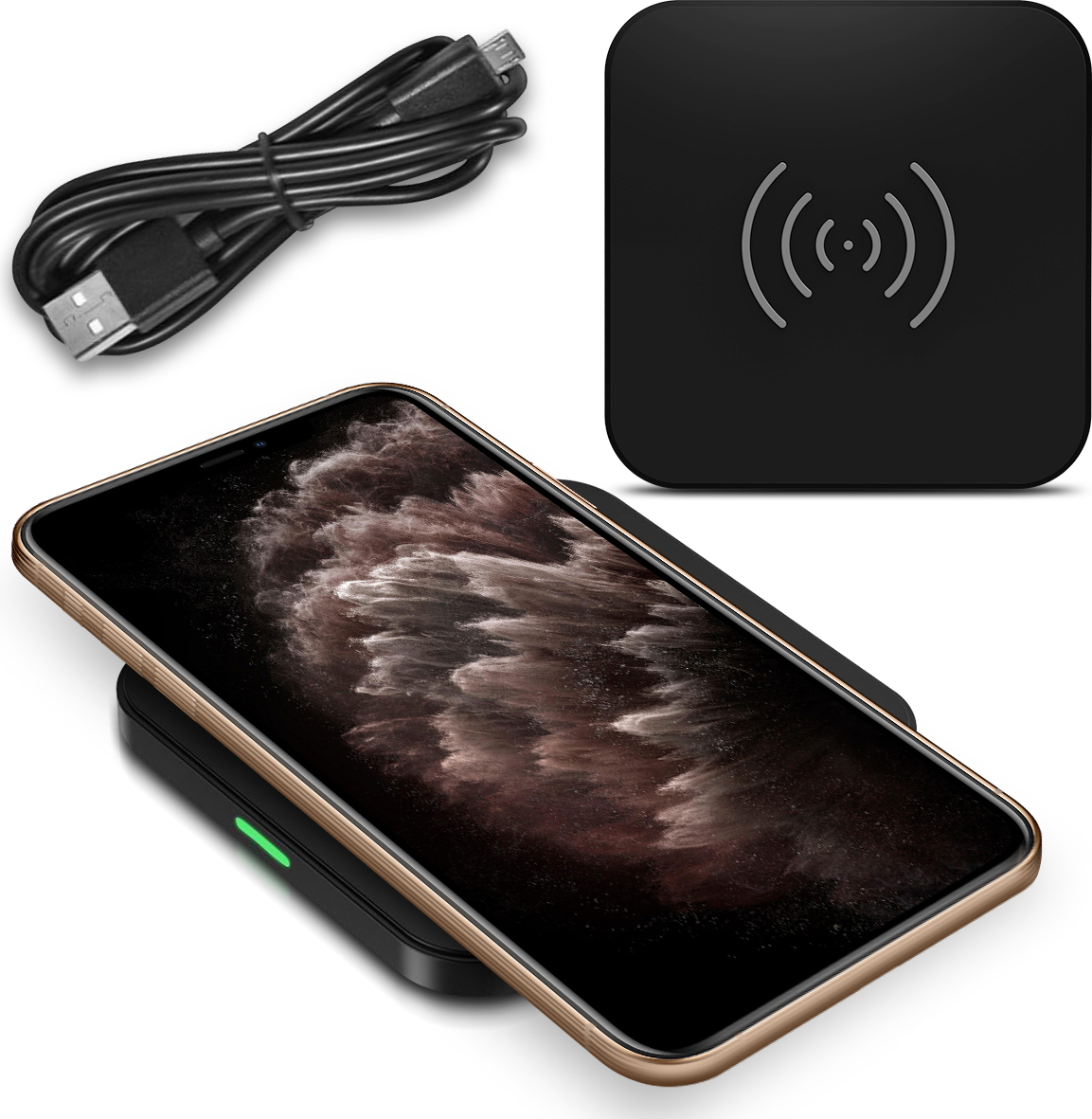 NAUC QI Wireless Ladestation Apple iPhone XS/ XR/ 8/ 8 Plus/ 11/ 11 Pro/11 Pro Max