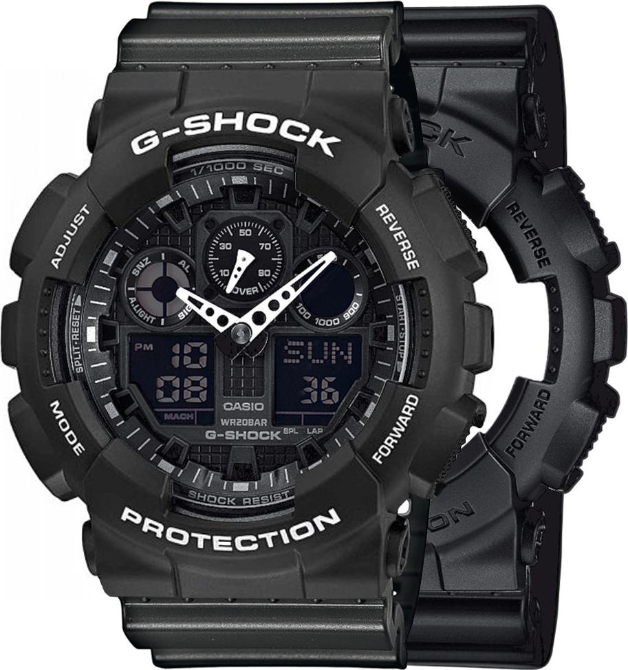 Casio G-Shock SET GA-100-1A1ER hodinky + BEZEL 10508136 + BAND 10467764 20BAR