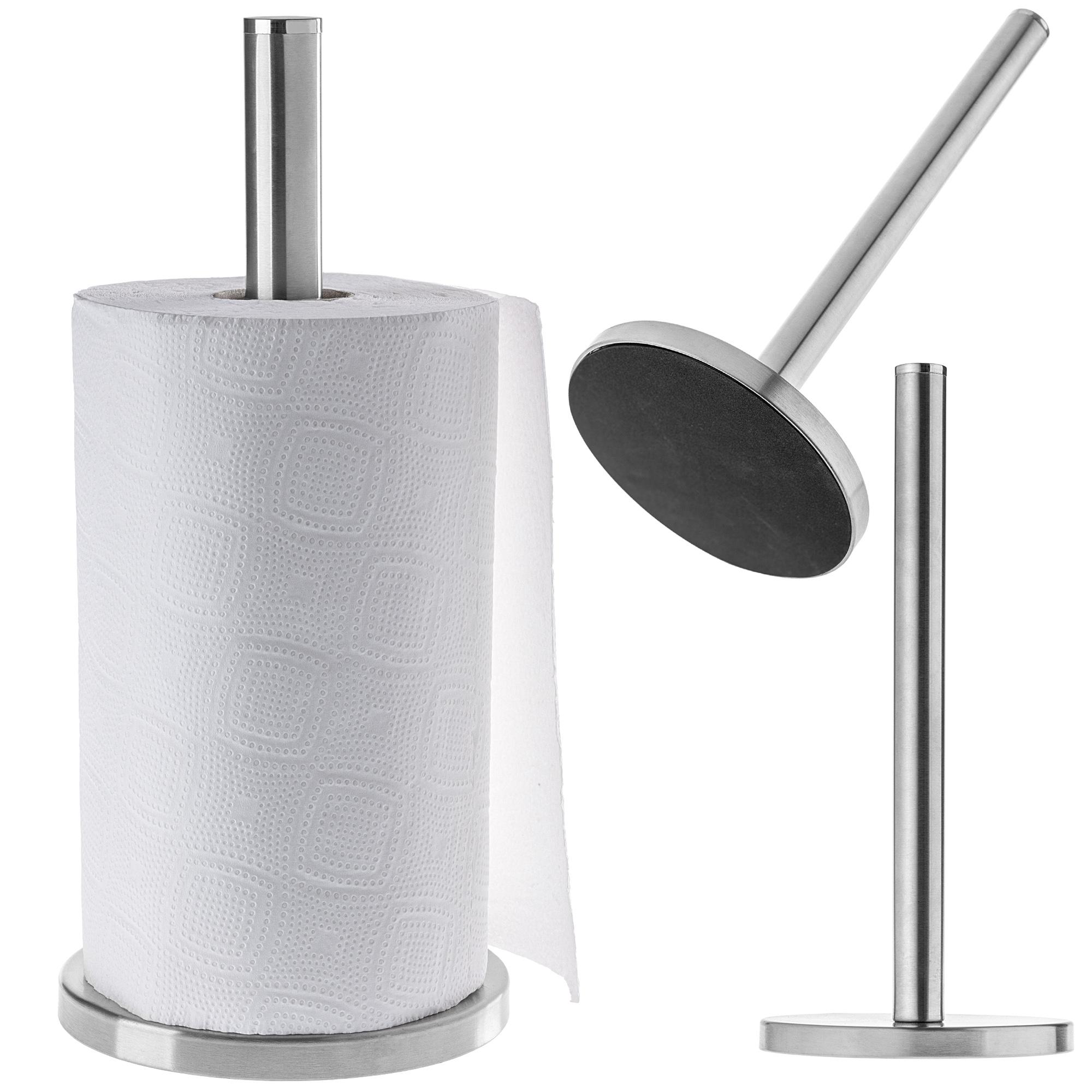 KADAX Küchenrollenhalter, Papierhalter aus Edelstahl, Rollenhalter für Küchenrolle, Gebürsteter Stah K33