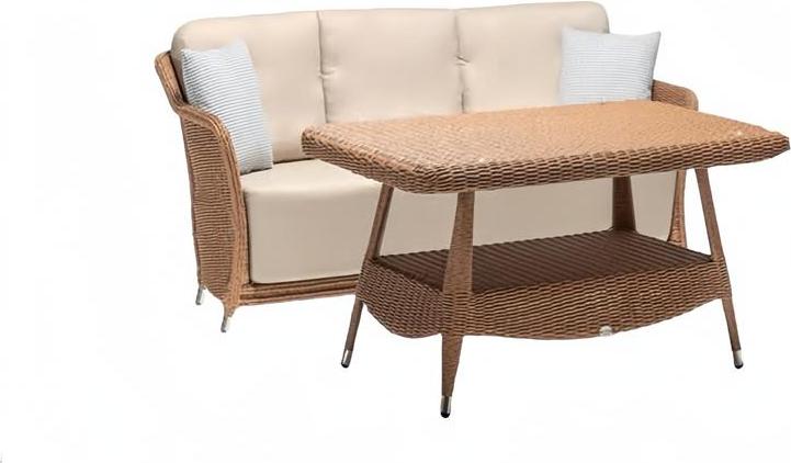 Gartenmöbel Sofa 3 Sitzer Couchtisch Sofas Dreisitzer Rattan Luxus Modern
