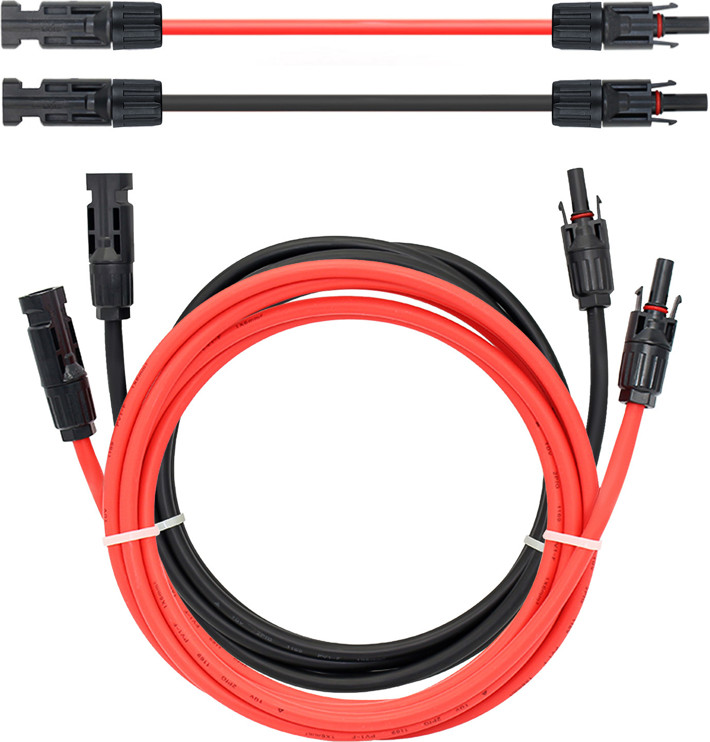 Prolunga Per Cavo Solare WARMFAY 4mm&sup2;/6mm&sup2; Con Spina &ndash; Resistente Ai Raggi UV, 800W, Nero+rosso
