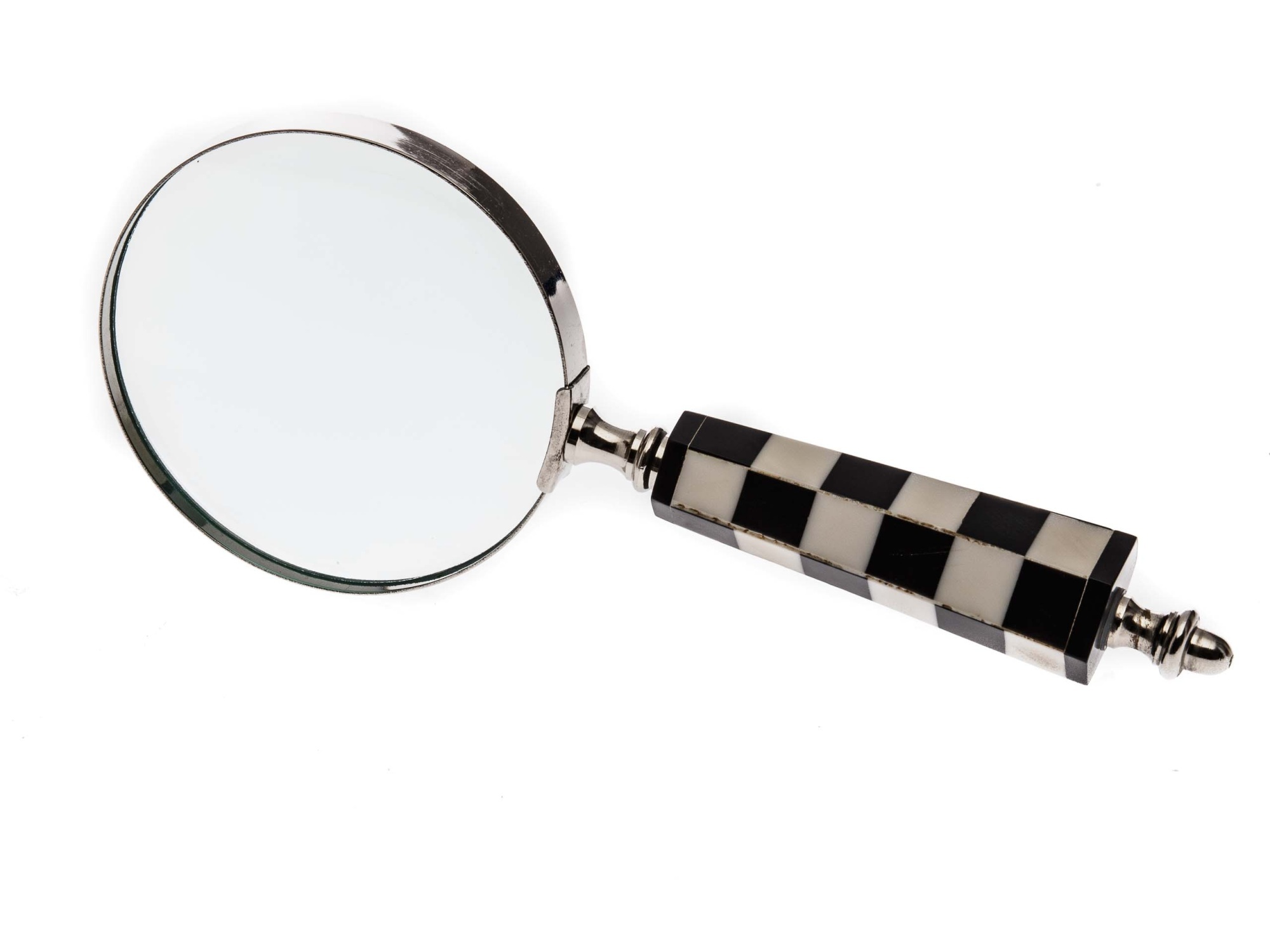 Aubaho Lupe Leselupe Sehhilfe Lesehilfe im antik Stil Schachbrett Muster