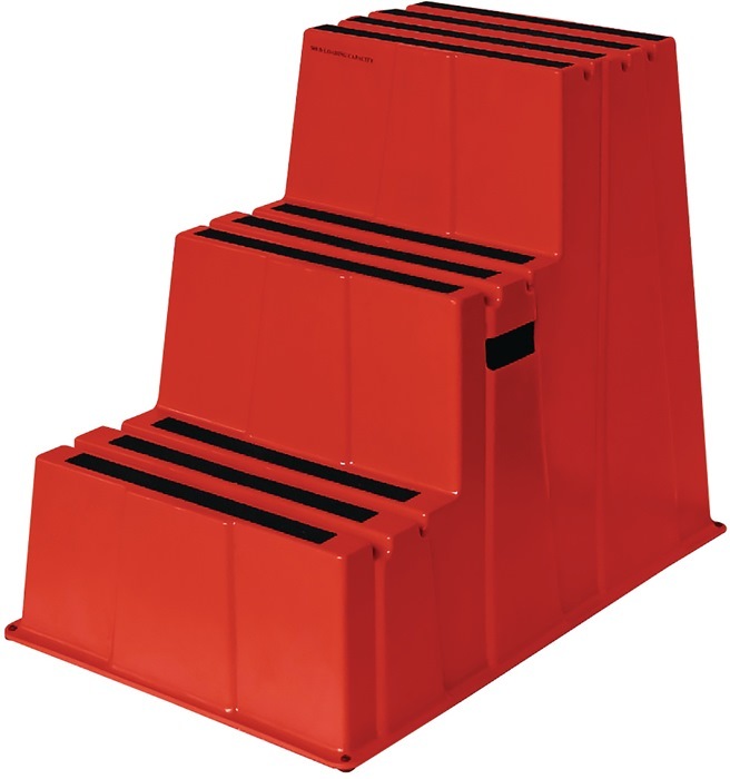 Twinco Schwerlasttritt Stufen einschl. Plattform 3 Plattformhhe 730 mm Kunststoff rot 6800-4