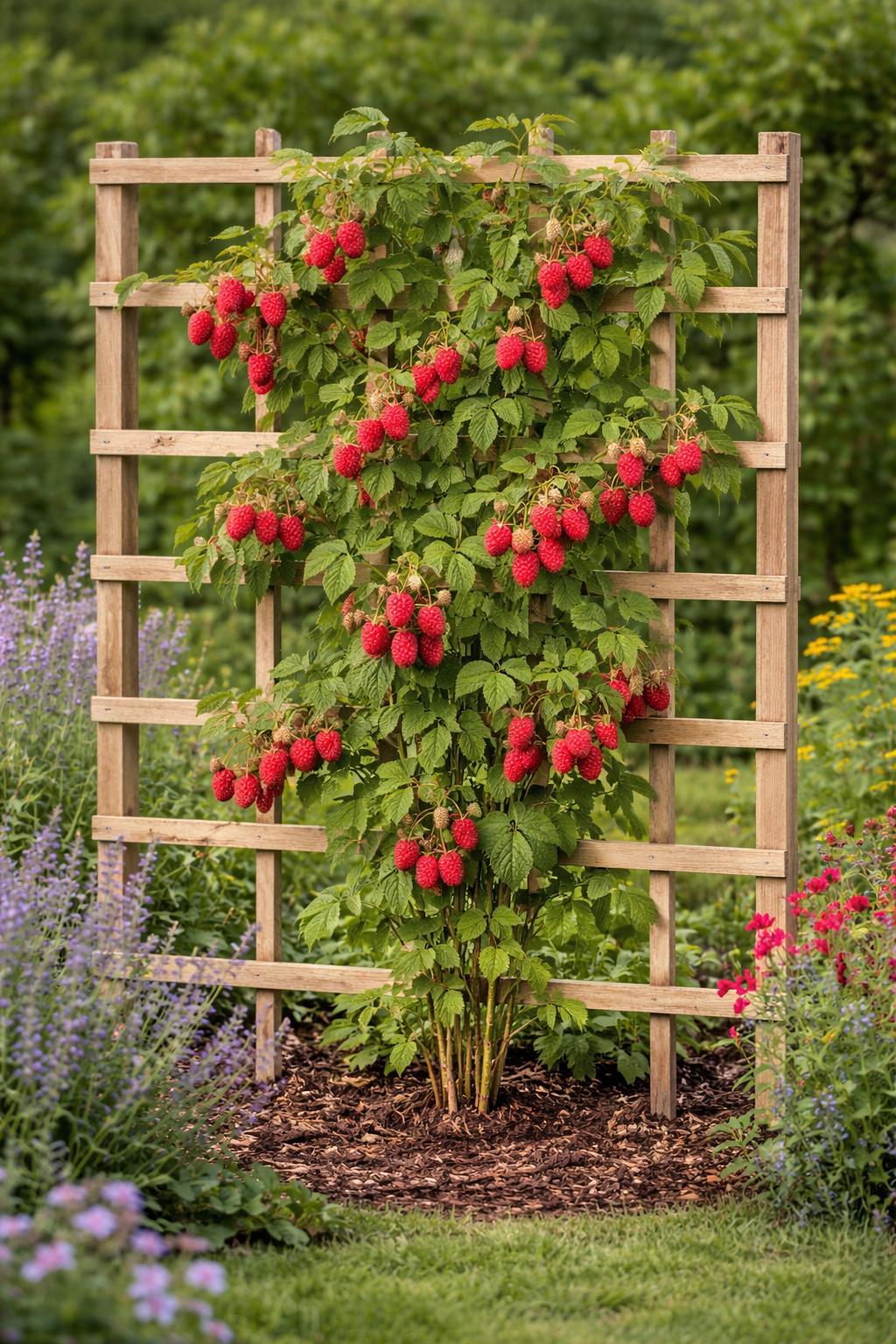 Blumen-Senf Himbeere „Malling Promise“ 50–70 cm – ertragreiche Gartenhimbeere, süße Sommerhimbeere, Rubus idaeus, robuste Beerenpflanze für Garten & Kübel