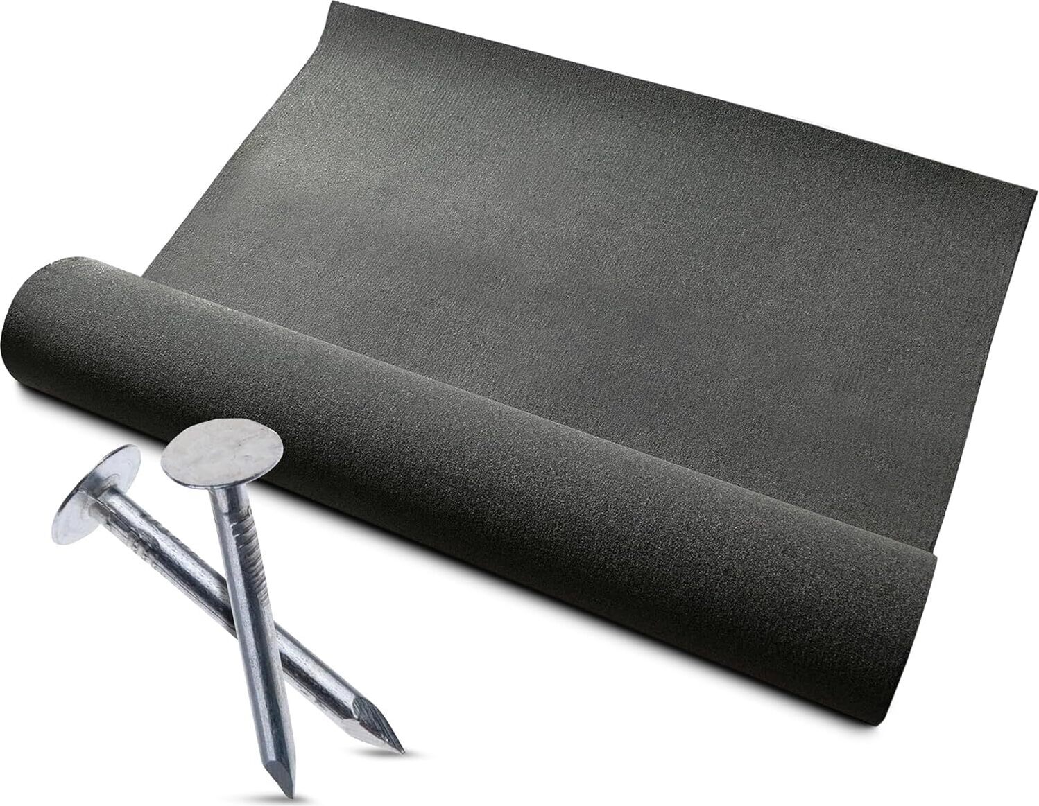 Gartenpirat Bitumen Dachpappe schwarz Bitumenbahn zur Dacheindeckung Dachbahn inkl. 100 Stück Dachpappnägel Material: R333 - 1 Rolle - 3,3 m²