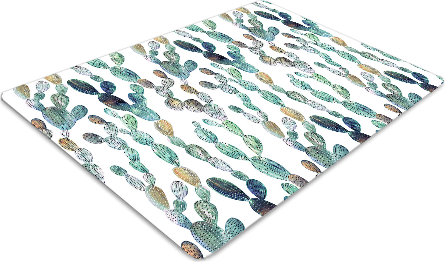 Podlahová ochranná podložka - Ochranná podložka pod stoličku - Podlahová podložka - 100x70 cm - Kaktusy