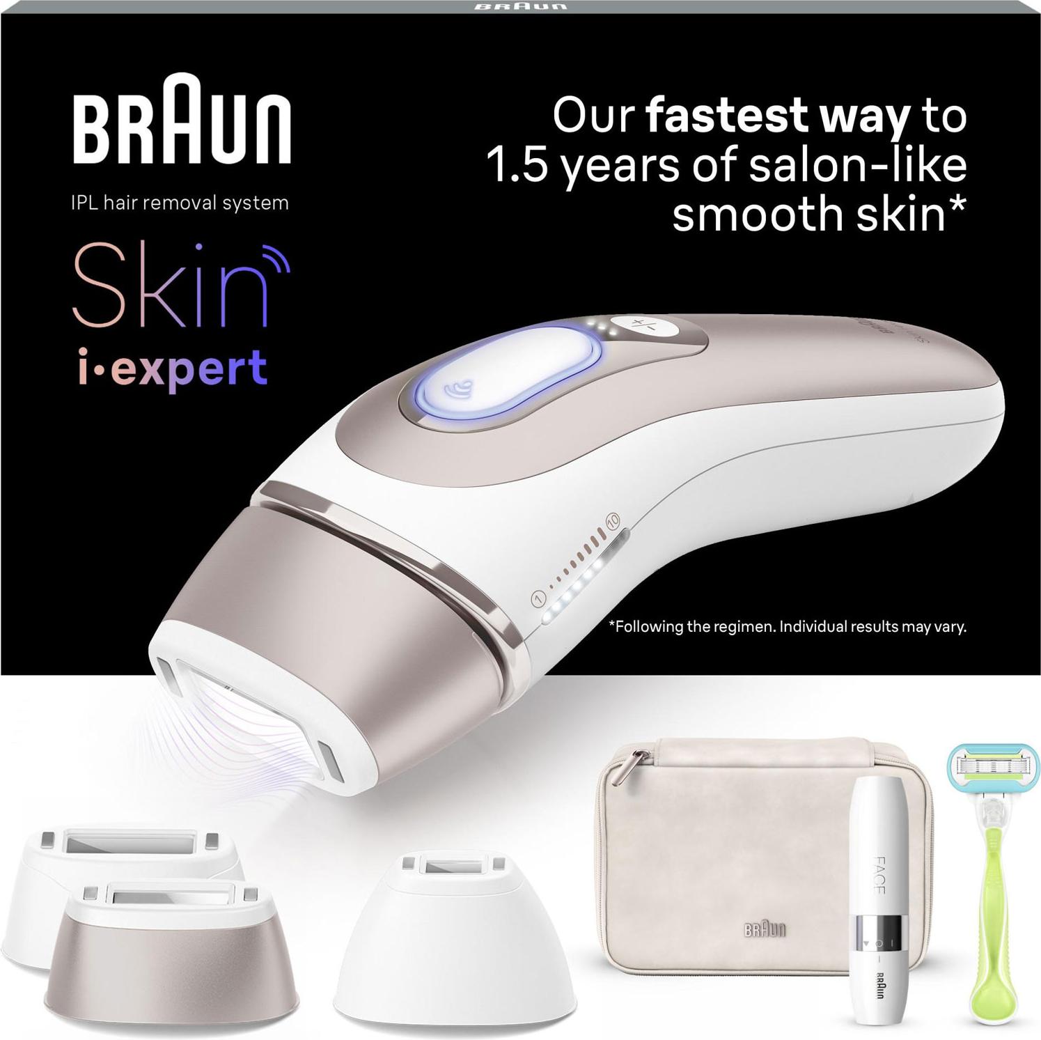 Braun Silk-expert Pro PL7249, Lichtimpulstechnologie (IPL), Gold, Weiß, AC, 100 - 240 V, 50 - 60 Hz, 224 mm
