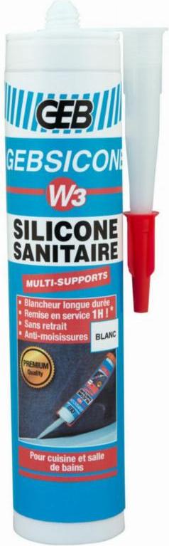 GEBSICONE W3 100% Silikon-Dichtmasse - 280ml Kartusche weiß - 890750
