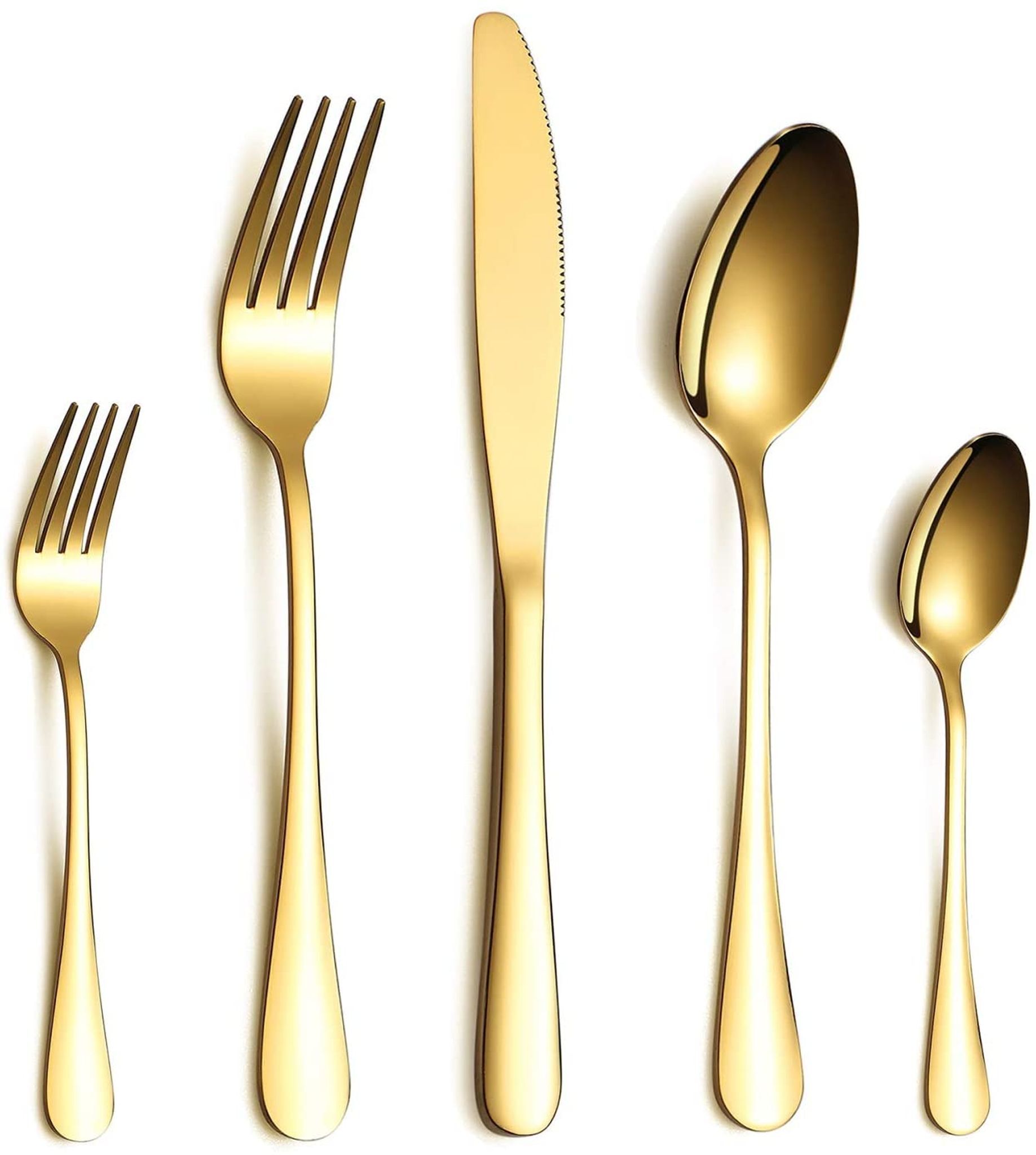XS Besteck Set, Gold Besteck Set, Edelstahl Set Service für 6 Personen, 30 Stück Esszimmer Besteck