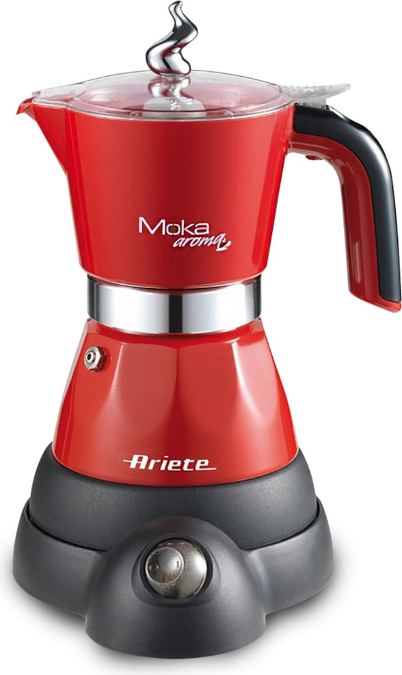 ARIETE Espressokocher 4/2 Tassen Espresso Maker Espressokanne Kaffeekocher Alu 09 1358/16 mokina red