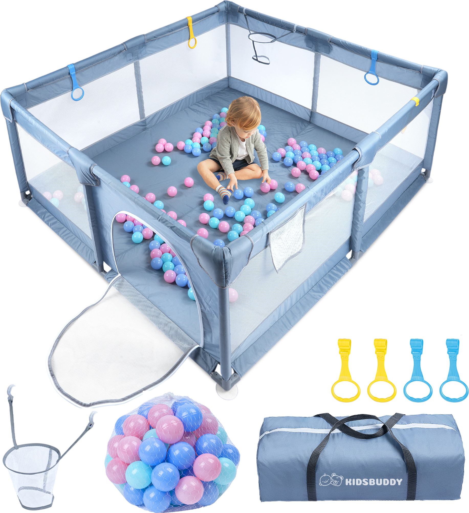 Recinto Per Bambini 200x180 Box Per Bambini GYMAX Con Palline Oceaniche