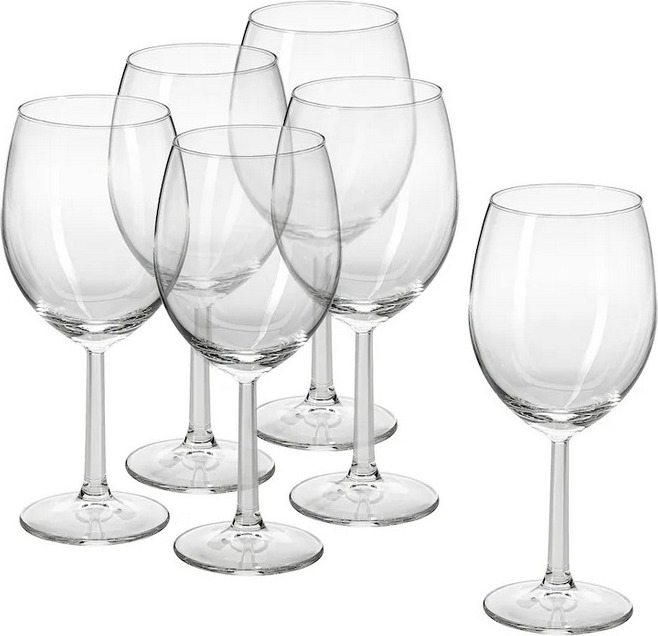 6-er Set SVALKA Ikea Weinglas, Rotwein, Klarglas, 44 cl