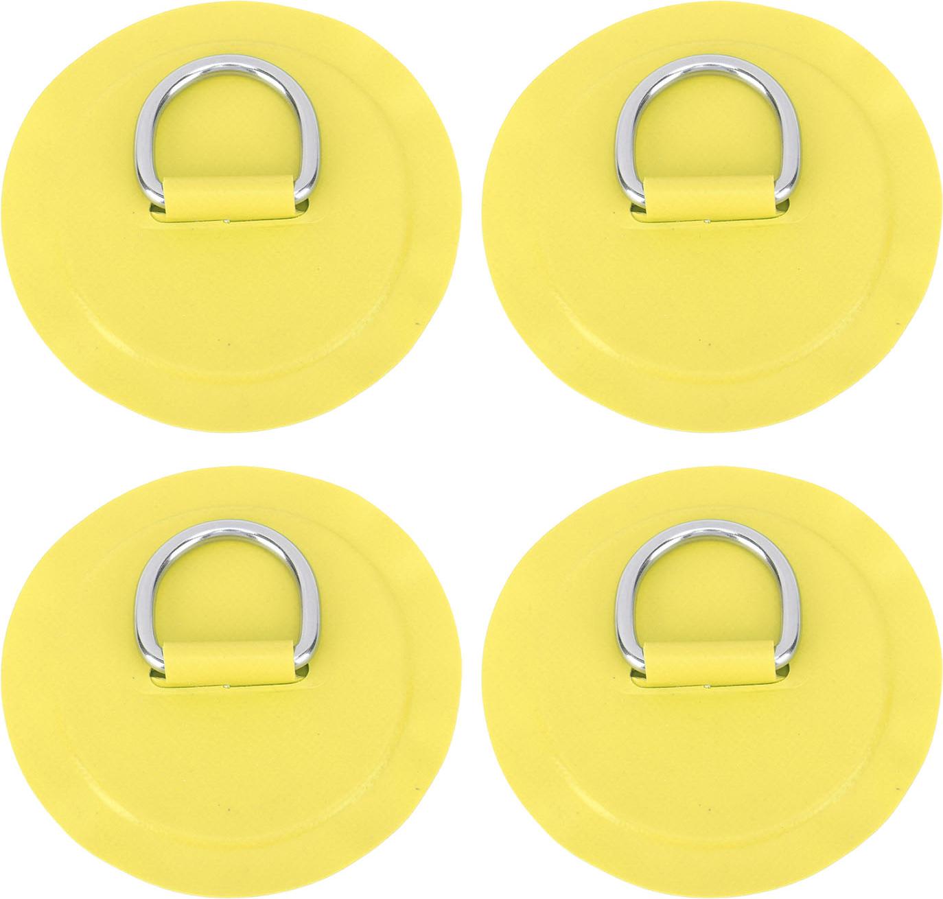 Náplasť s D-krúžkom, okrúhla, ľahká, PVC, pre nafukovacie člny, surfovacie dosky, paddleboardy, 4 kusy, žltá
