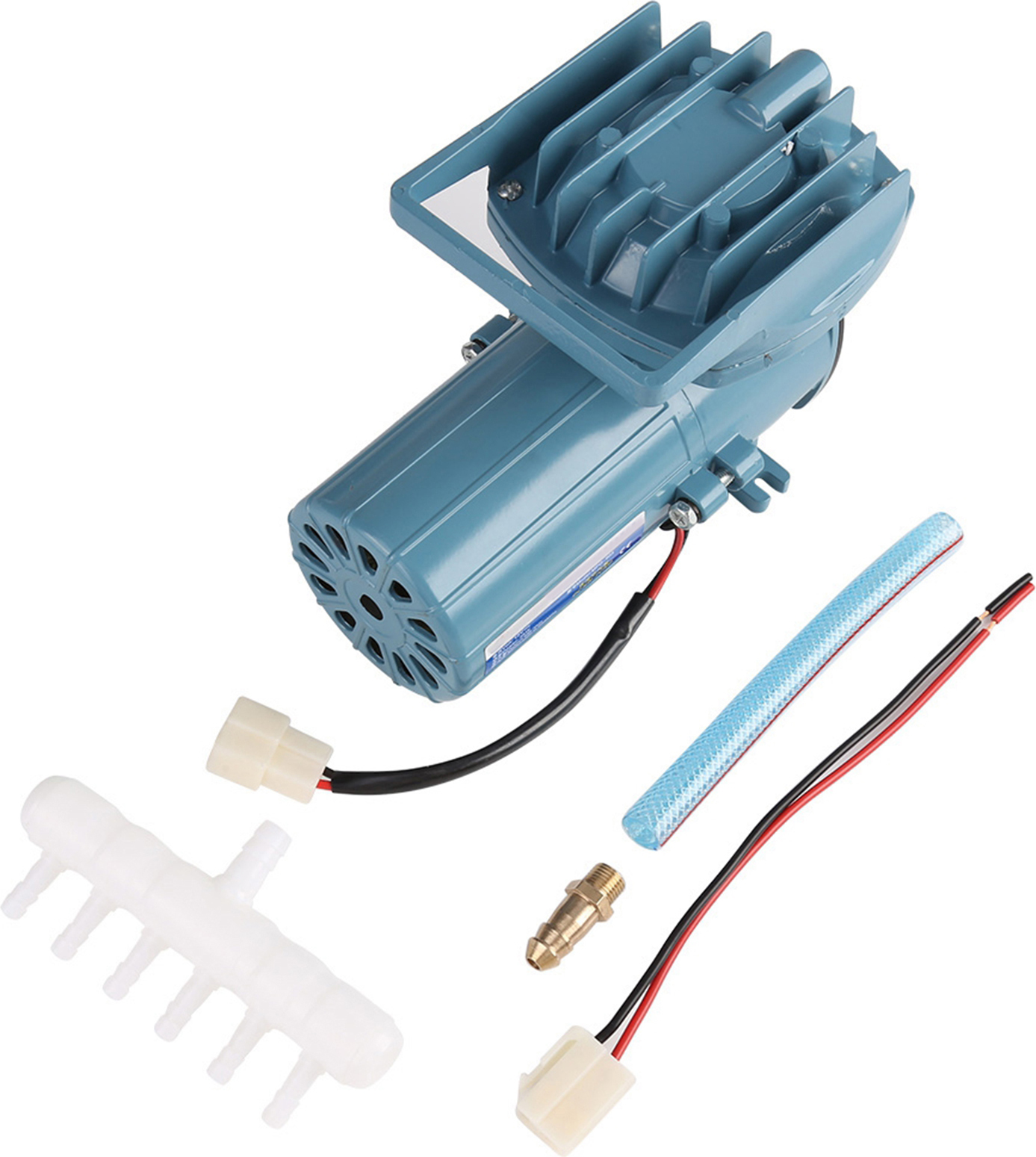 Gistuch 12V 35W Luftpumpe, Sauerstoffpumpe für Fischteich, Aquakultur & Aquarium mit Verteiler