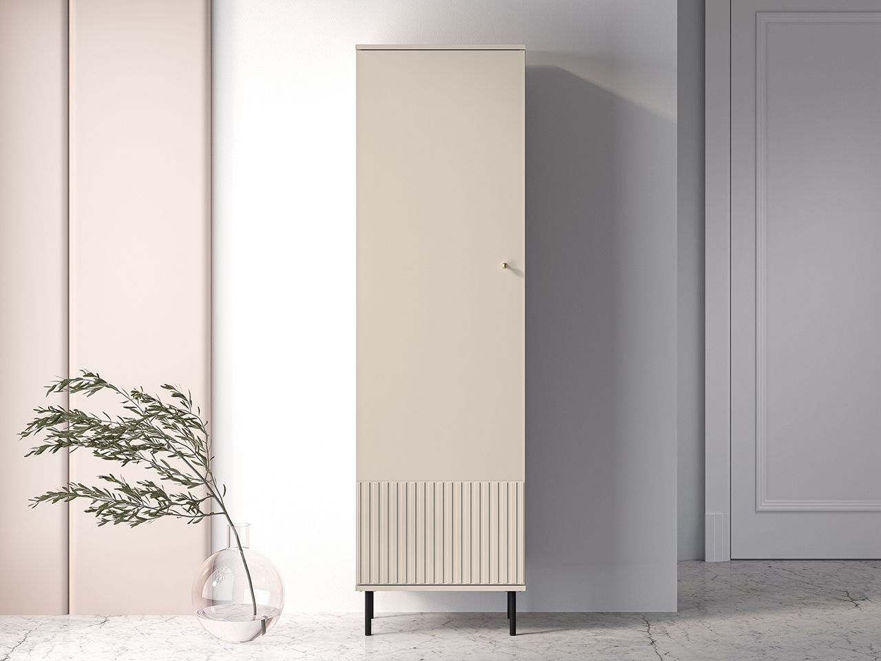 VENETI Schmaler Kleiderschrank 55 FAREL - Kaschmir 046-08-00151