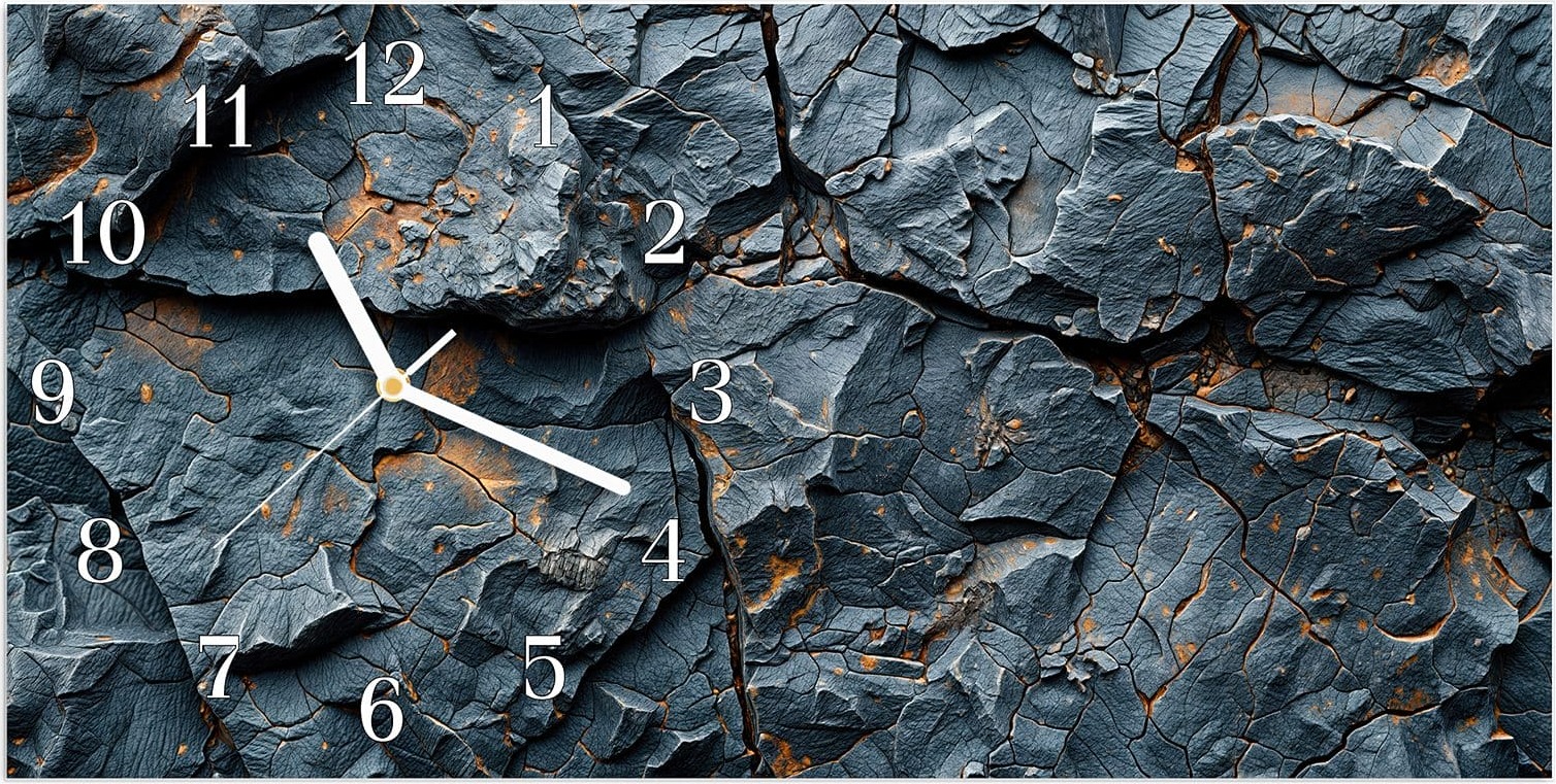 Primedeco Wanduhr aus Glas mit Motiv Gesteinsformation- 60 x 30 cm - inkl. Aufhängesystem
